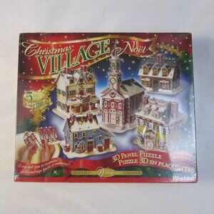 Wrebbit Christmas Village de Noel 3D Panel Puzzle 178 Pieces - New Sealed